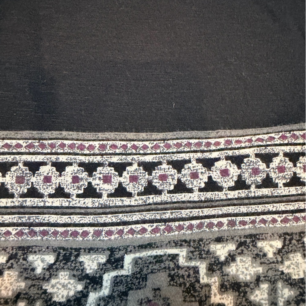 Lucky Brand Boho Tunic Top XS | Embroidered Trim | 3/4 Sleeve - Picture 2 of 9